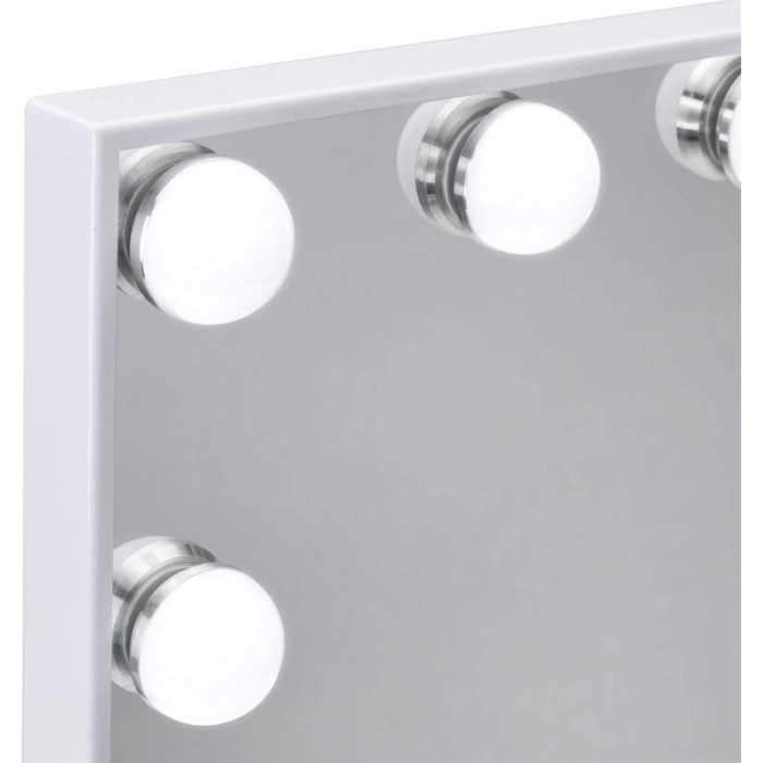 Oglinda machiaj Hollywood cu suport, luminata cu 12  LED-uri luminoase, modul 3 culori, intensificator lumina, 40 cm , Doty [5]