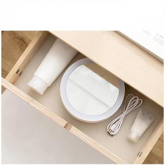 Oglinda rotunda machiaj cu iluminare LED , pliabila , 25 cm, efect de lupa,Alb , Doty [7]