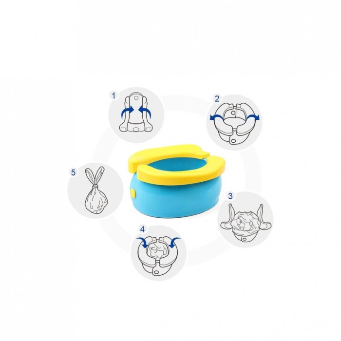 Olita Banana Fold, portabila, pliabila, usor de utilizat si curatat, 1-5 ani, albastru/galben [5]