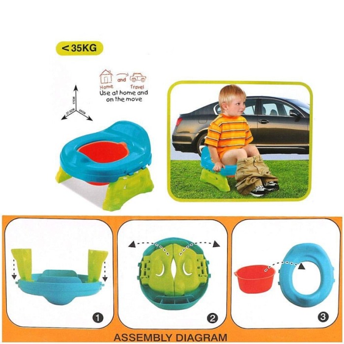 Olita portabila 2 in 1 ,reductor wc si olita,usor de asamblat,usor de depozitat,multicolor, doty [3]