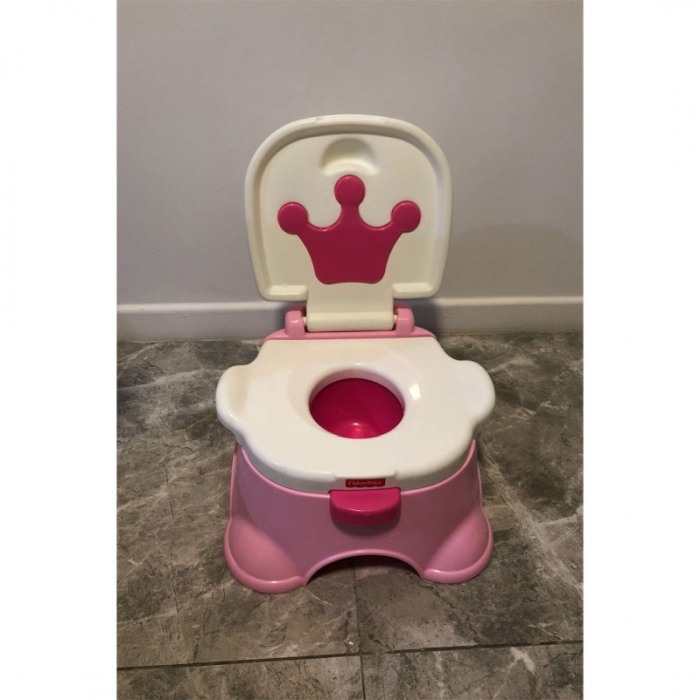 Olita portabila 3 in 1 Queen's Throne ,reductor wc ,usor de asamblat,efecte luminoase,usor de depozitat,roz/alb [3]