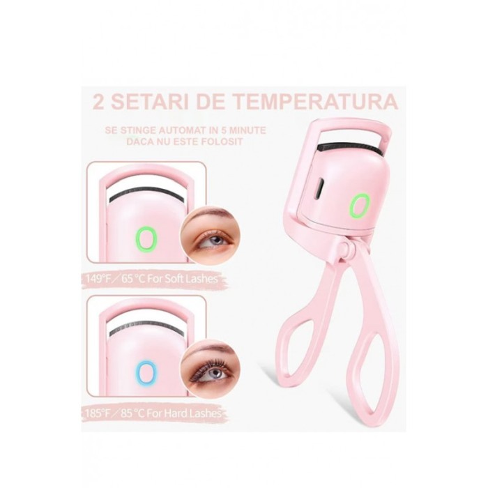 Ondulator electric pentru gene FlawLashes Doty®, USB inclus, usor de utilizat, efect imediat, roz [3]