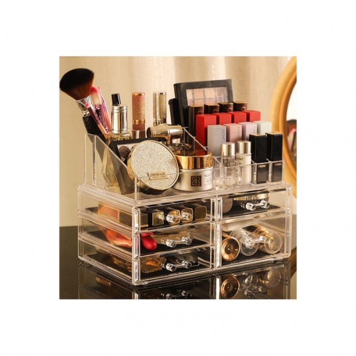 Organizator accesorii cosmetice Make up Wardrobe, format din 2 parti, 5 sertare si 16 compartimente, 24x19 cm [3]