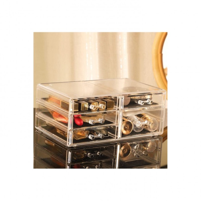 Organizator accesorii cosmetice Make up Wardrobe, format din 2 parti, 5 sertare si 16 compartimente, 24x19 cm [5]