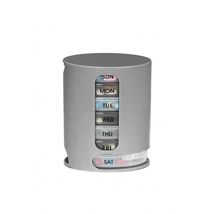 Organizator medicamente PillTime Doty®, 7 compartimente, saptamanal, gri, pastrare igienica a pastilelor [2]
