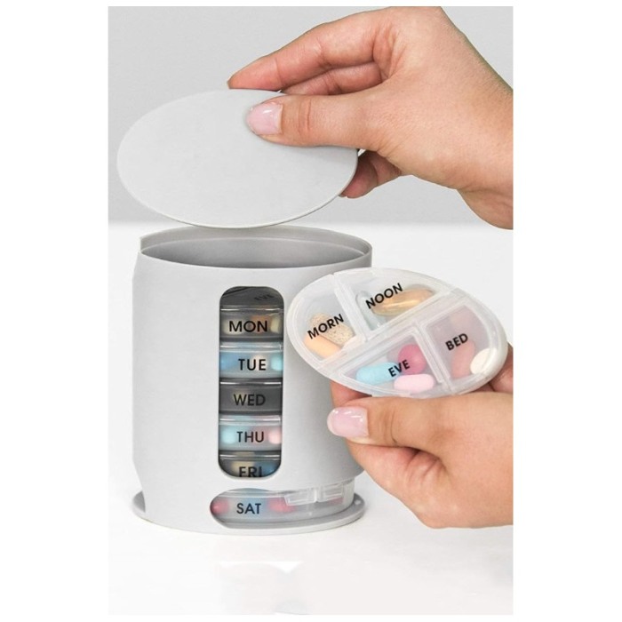 Organizator medicamente PillTime Doty®, 7 compartimente, saptamanal, gri, pastrare igienica a pastilelor [5]