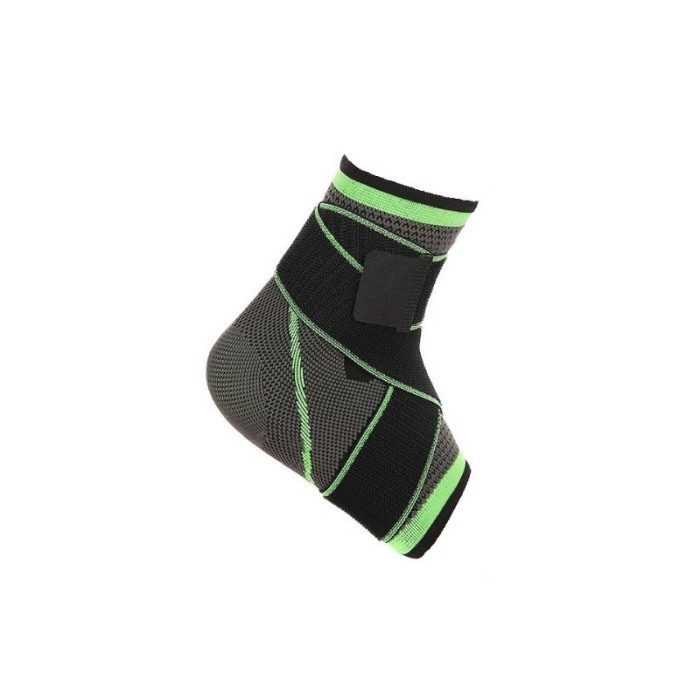 Orteza pentru glezna AnkleSupport Doty.ro®, cu bretele elastice, ajustabila, marime universala, negru/verde [3]