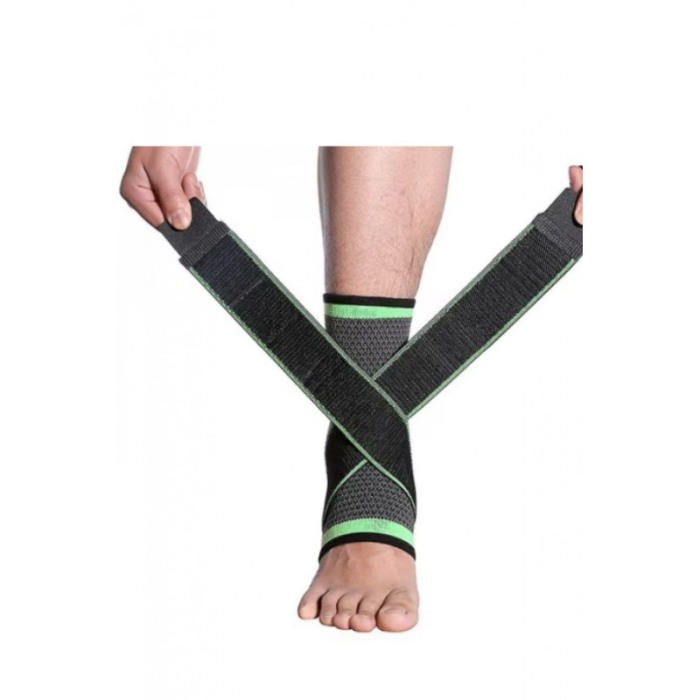 Orteza pentru glezna AnkleSupport Doty.ro®, cu bretele elastice, ajustabila, marime universala, negru/verde [6]