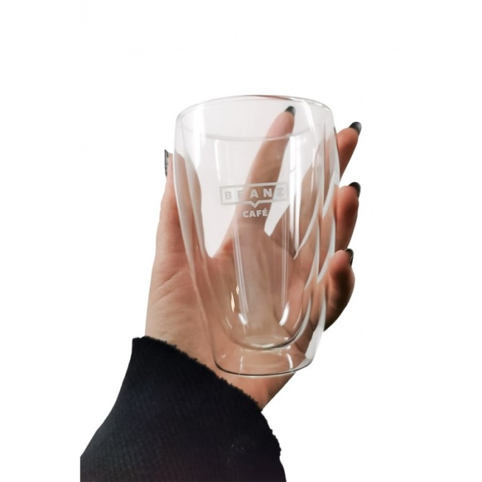 Pahar termorezistent cu perete dublu din sticla BeanzSip Doty®, 180 ml, estetica atractiva, aspect transparent, 12x8 cm [4]