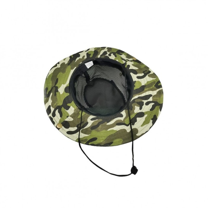 Palarie pescuit sau vanatoare, din poliester, cu snur, model camuflaj, 50x11 cm, verde, Doty®️ [2]