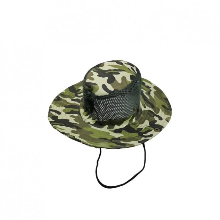 Palarie pescuit sau vanatoare, din poliester, cu snur, model camuflaj, 50x11 cm, verde, Doty®️ [5]
