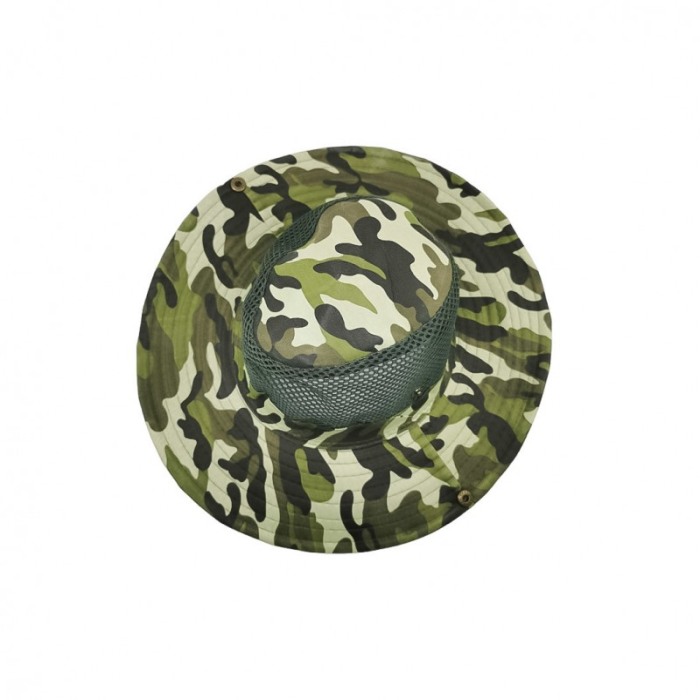 Palarie pescuit sau vanatoare, din poliester, cu snur, model camuflaj, 50x11 cm, verde, Doty®️ [4]