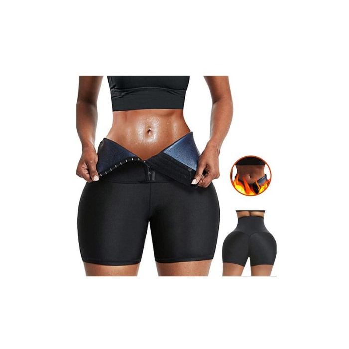 Pantaloni sport pentru femei SaunaSlim, din neopren, efect de sauna, talie inalta, marime S/M, negru, Doty®️ [4]