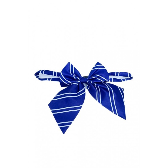 Papion tip funda Fashion Ally , pentru animale de companie, mici,44-32 cm, reglabila, model dungi, albastru/alb [2]