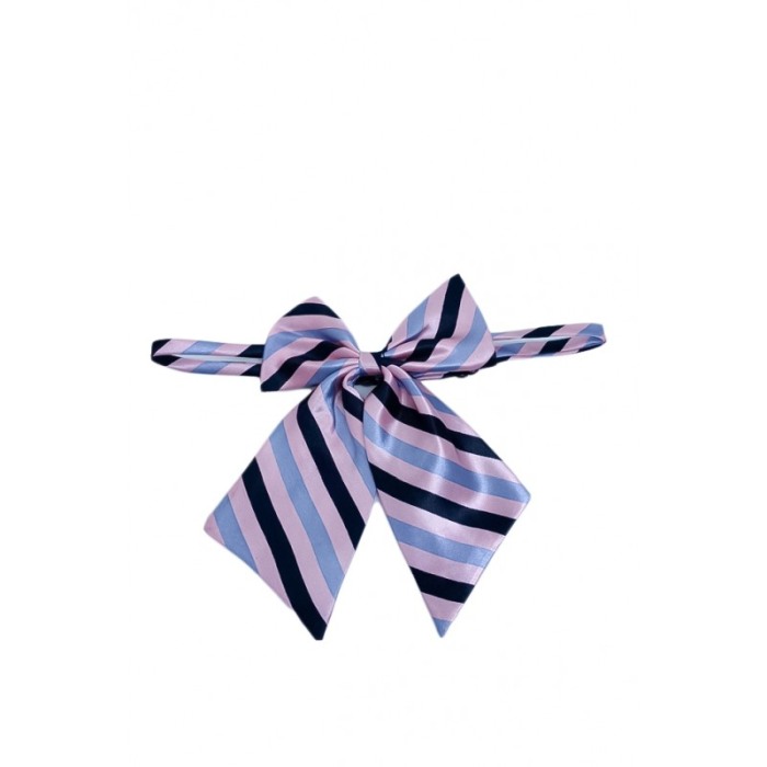 Papion tip funda Fashion Ally , pentru animale de companie, mici,44-32 cm, reglabila, model dungi, roz/negru [2]