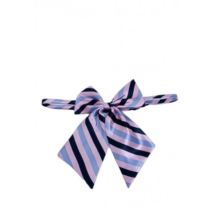 Papion tip funda Fashion Ally , pentru animale de companie, mici,44-32 cm, reglabila, model dungi, roz/negru [4]