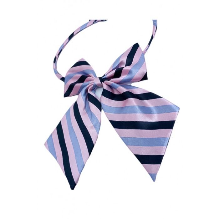 Papion tip funda Fashion Ally , pentru animale de companie, mici,44-32 cm, reglabila, model dungi, roz/negru [3]