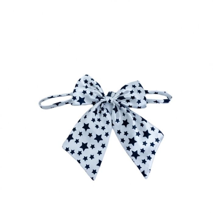 Papion tip funda Fashion Ally , pentru animale de companie, mici,44-32 cm, reglabila, model stelute , alb [4]