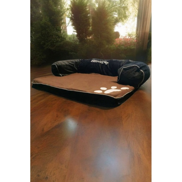 Pat pentru caini sau pisici de talie mica/medie SofaPet Doty®, husa detasabila, confortabil, tip canapea, antiderapant, maro [4]