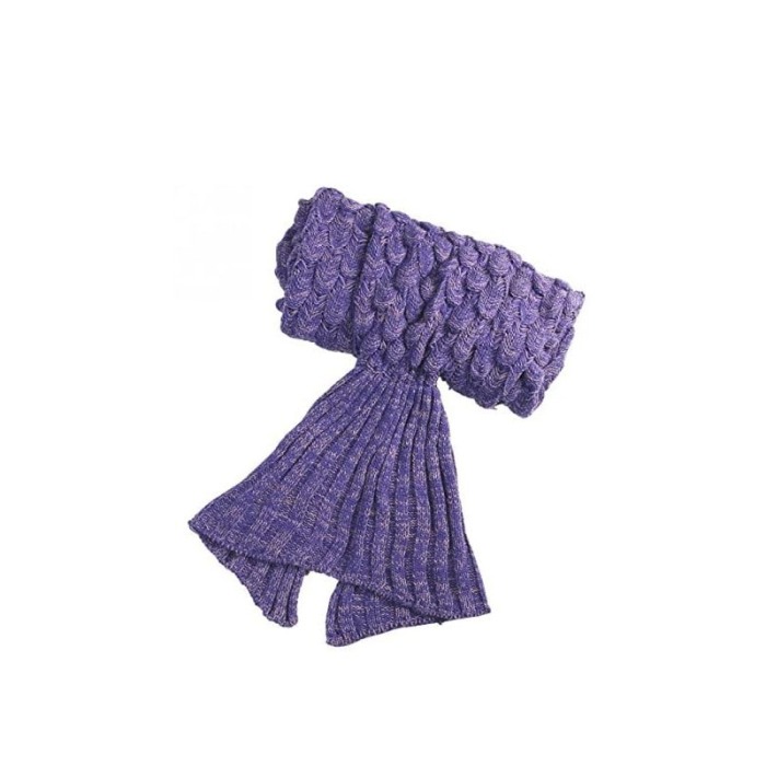 Patura FairyTail Blanket, model coada de sirena, 195 cm , acril 100 % , mov [2]