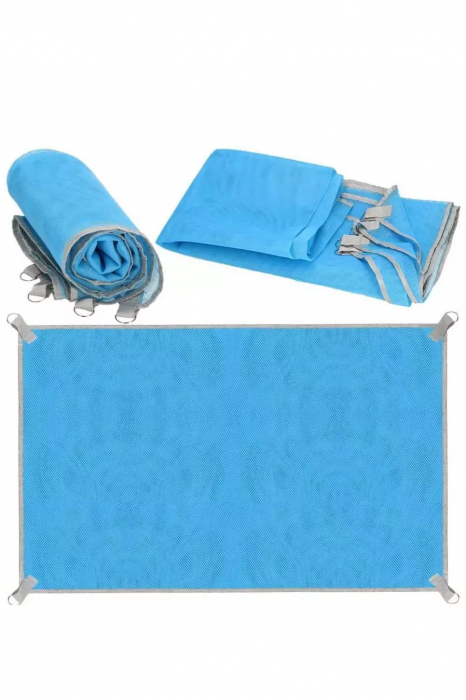 Patura SnapClean Mat Doty® pentru plaja, picnic sau camping anti-nisip din poliester albastru, 200 cm x 200 cm, confortabila, usor de transportat [6]