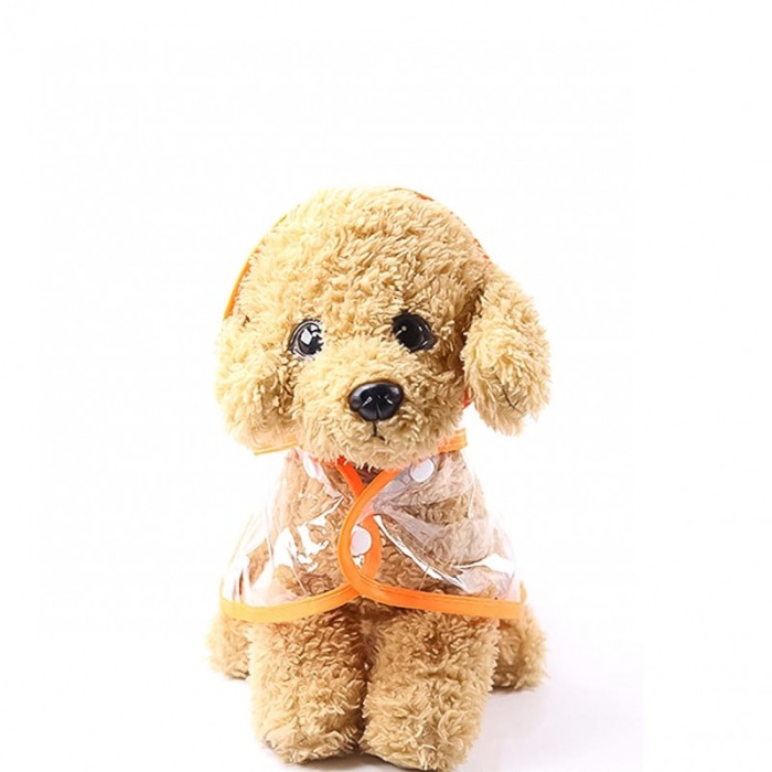 Pelerina de ploaie Inky Doggo ,pentru animalele de companie de talie mica,25 cm, portocaliu [5]