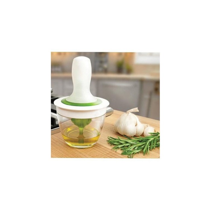 Pensula din silicon OilBrush, pentru ulei, recipient inclus, 12 cm, 148 ml, alb/verde [1]