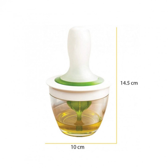 Pensula din silicon OilBrush, pentru ulei, recipient inclus, 12 cm, 148 ml, alb/verde [8]