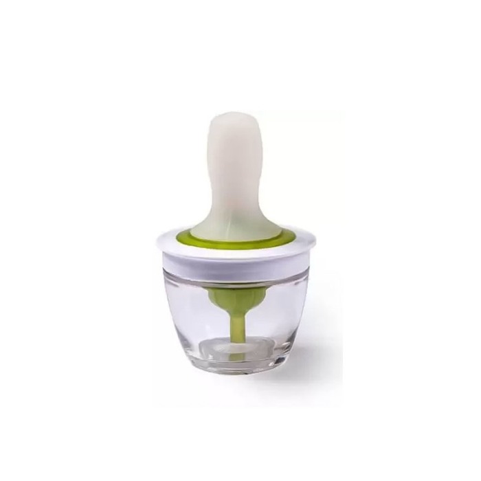 Pensula din silicon OilBrush, pentru ulei, recipient inclus, 12 cm, 148 ml, alb/verde [7]