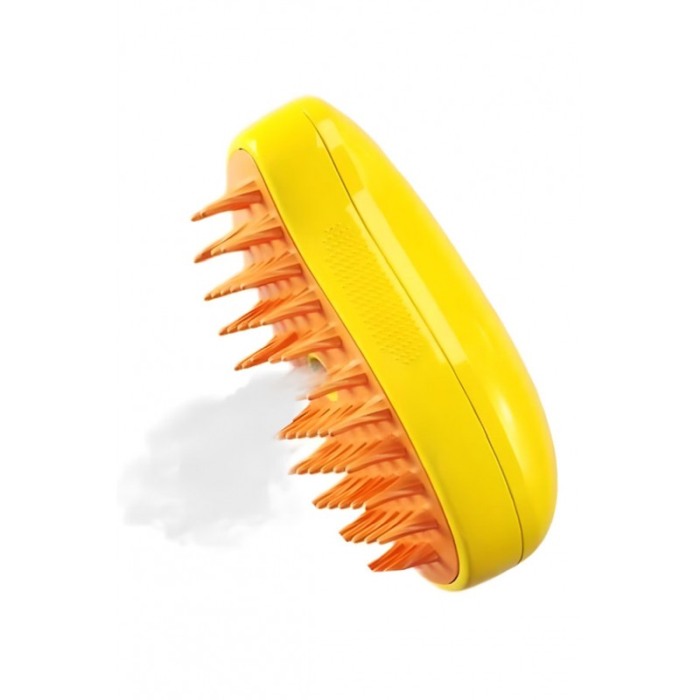 Perie cu abur 3 in1 PawPuff Doty® pentru animalele de companie, USB, curata/indeparteaza parul/maseaza, galbena [3]