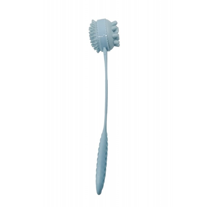 Perie de baie din silicon WashyHand Doty®, cu maner, 2 capete, deisgn ergonimic, baby blue, 37 cm [2]