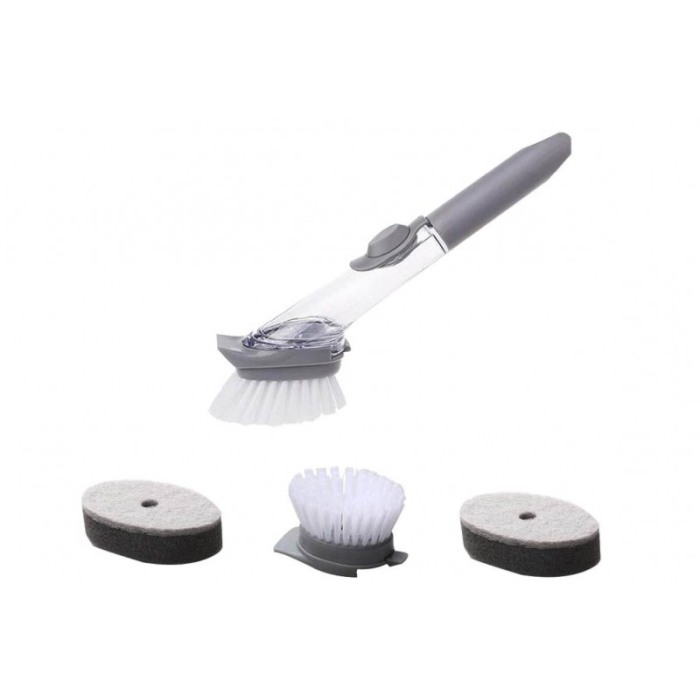 Perie de curatare Kitchen'sHelp 2 in 1 , cu dispenser pentru detergent , perie si 2 bureti inclusi,maner din silicon antiderapan [2]
