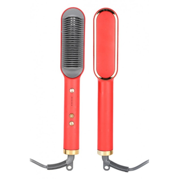 Perie de indreptat parul FineHair, control temperatura in 5 trepte, usor de utilizat, cablu de 140 cm, rosu, Doty®️ [1]