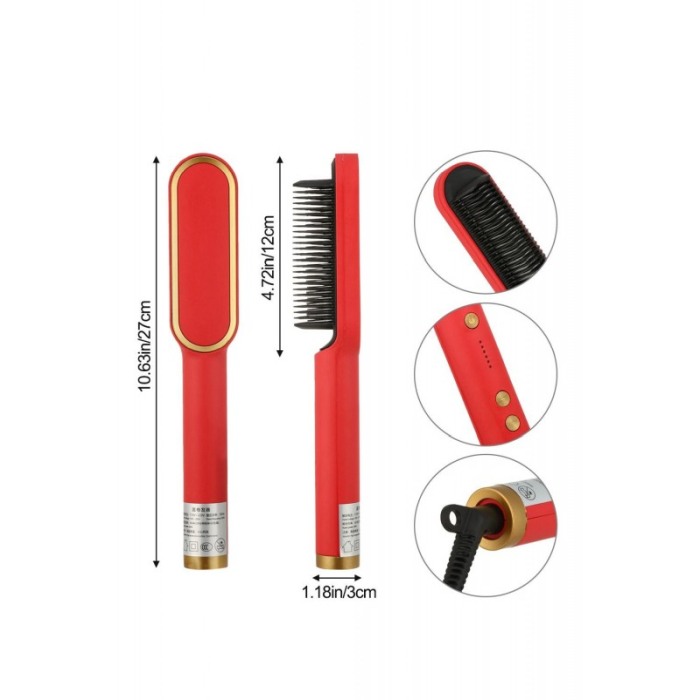 Perie de indreptat parul FineHair, control temperatura in 5 trepte, usor de utilizat, cablu de 140 cm, rosu, Doty®️ [4]