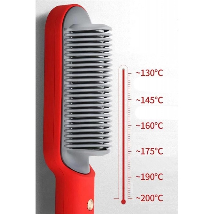 Perie de indreptat parul FineHair, control temperatura in 5 trepte, usor de utilizat, cablu de 140 cm, rosu, Doty®️ [3]