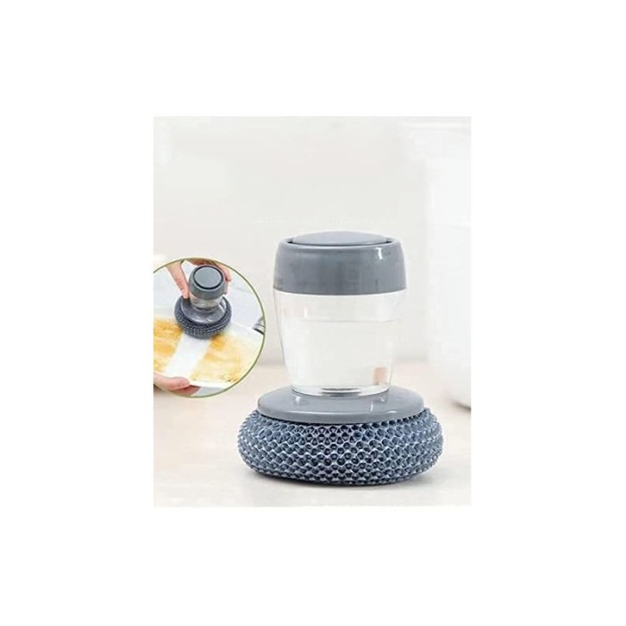 Perie de sarma pentru spalat vase GreyBrush, cu rezervor pentru detergent, universala, gri,10x10 cm [5]