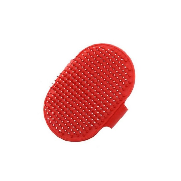 Perie din silicon tip manusa pentru animalele de companie, suport de prindere pentru mana, usoara si practica, rosu, doty [2]