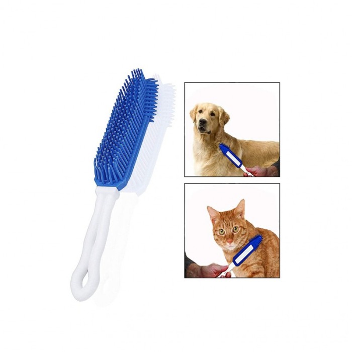 Perie multifunctional Multi Hair Remover, din silicon, pentru animale si suprafete, 26 cm, albastru, [5]