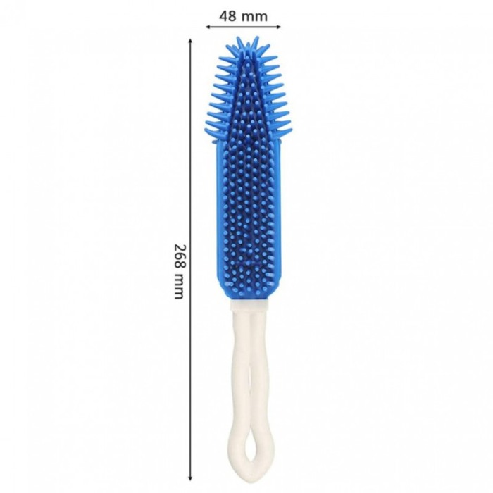Perie multifunctional Multi Hair Remover, din silicon, pentru animale si suprafete, 26 cm, albastru, [3]