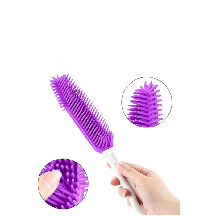 Perie multifunctionala Multi Hair Remover, din silicon, pentru animale si suprafete, 26 cm, roz [3]