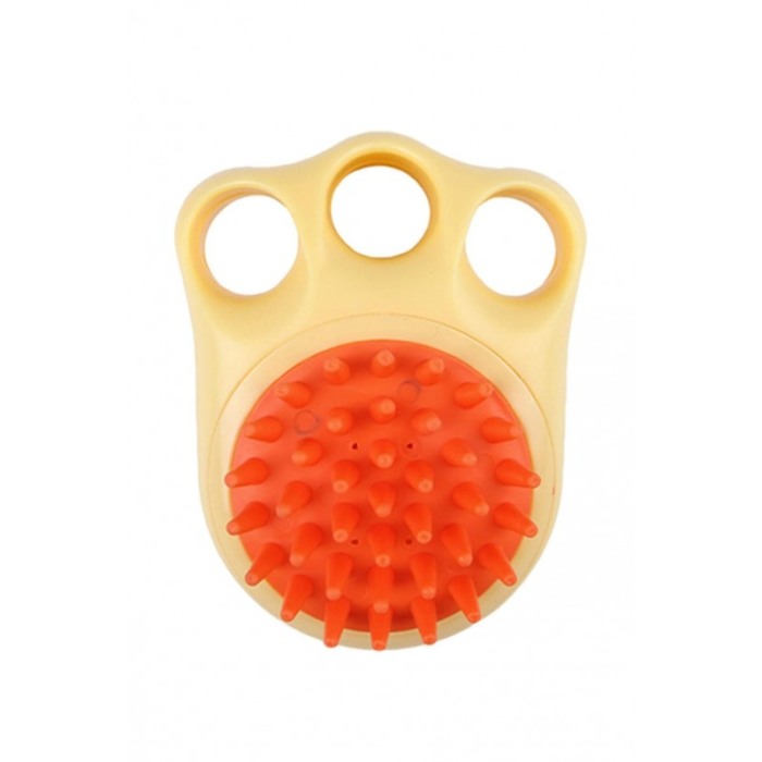 Perie pentru animale 2in1 PetSpa Doty®, pentru baie/periaj uscat, din silicon, recipient pentru sampon, galben [4]