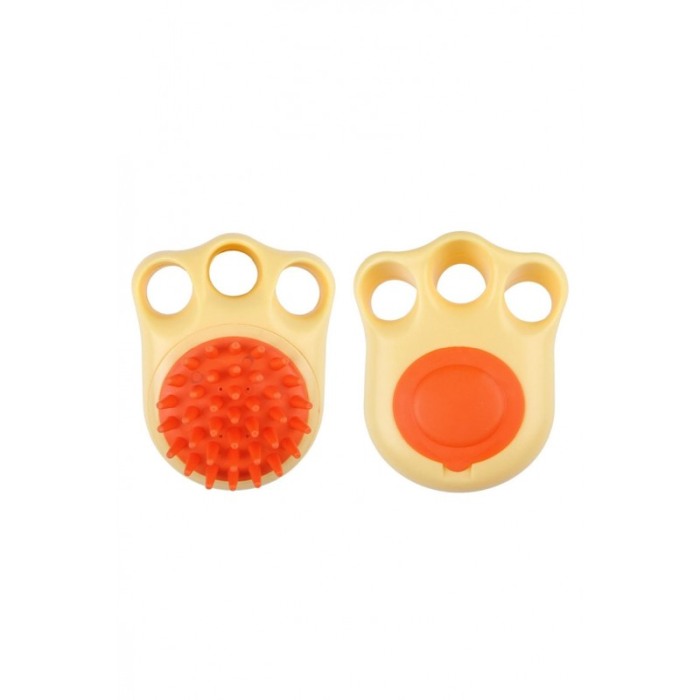 Perie pentru animale 2in1 PetSpa Doty®, pentru baie/periaj uscat, din silicon, recipient pentru sampon, galben [3]
