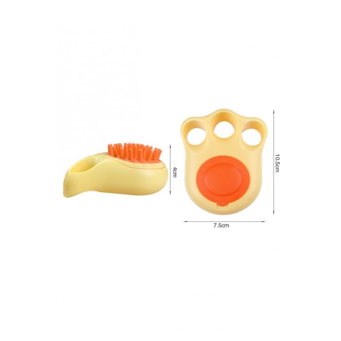 Perie pentru animale 2in1 PetSpa Doty®, pentru baie/periaj uscat, din silicon, recipient pentru sampon, galben [5]