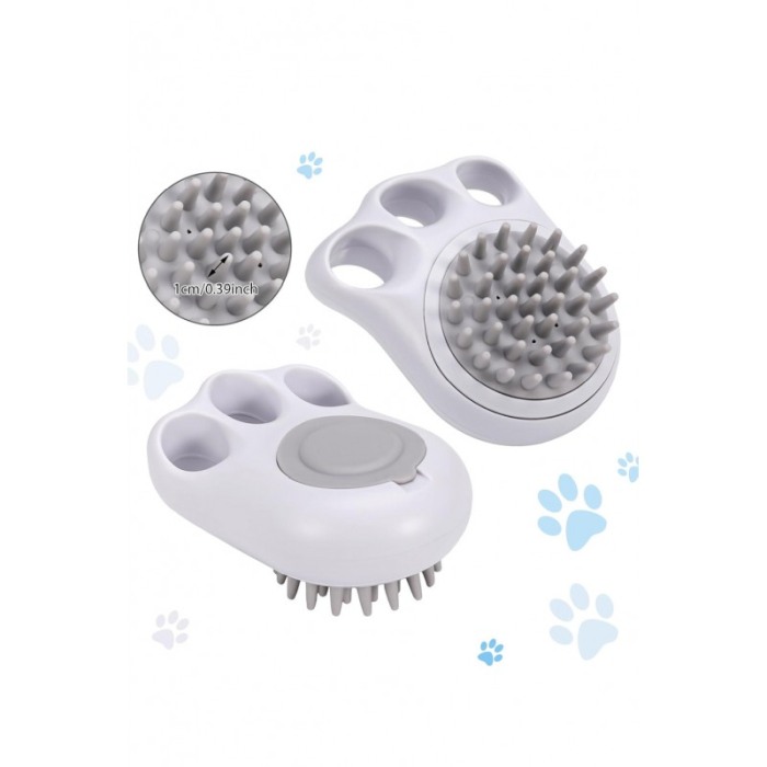 Perie pentru animale 2in1 PetSpa Doty®, pentru baie/periaj uscat, din silicon, recipient pentru sampon, gri [7]