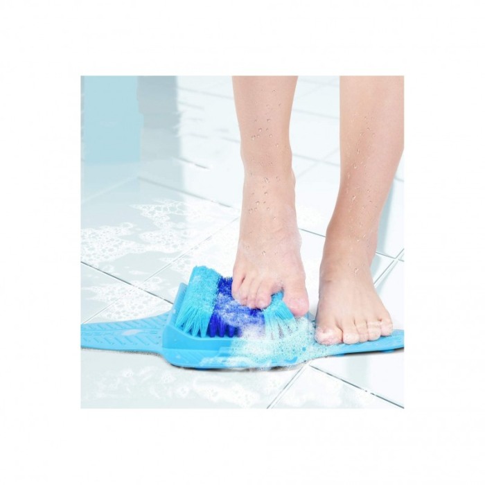 Perie pentru spalat si masat picioare New Feet , piatra ponce, usor si eficient,marime universala,antiderapanta, albastru [6]