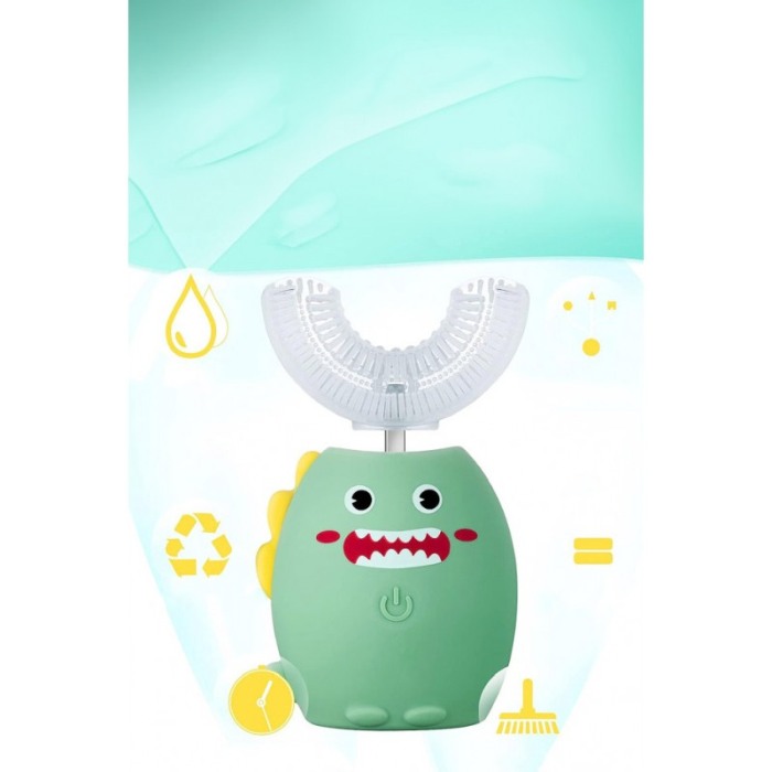 Periuta de dinti electrica pentru copii MonsterTeeth, 3 trepte de viteza, efecte luminoase, verde, Doty®️ [3]