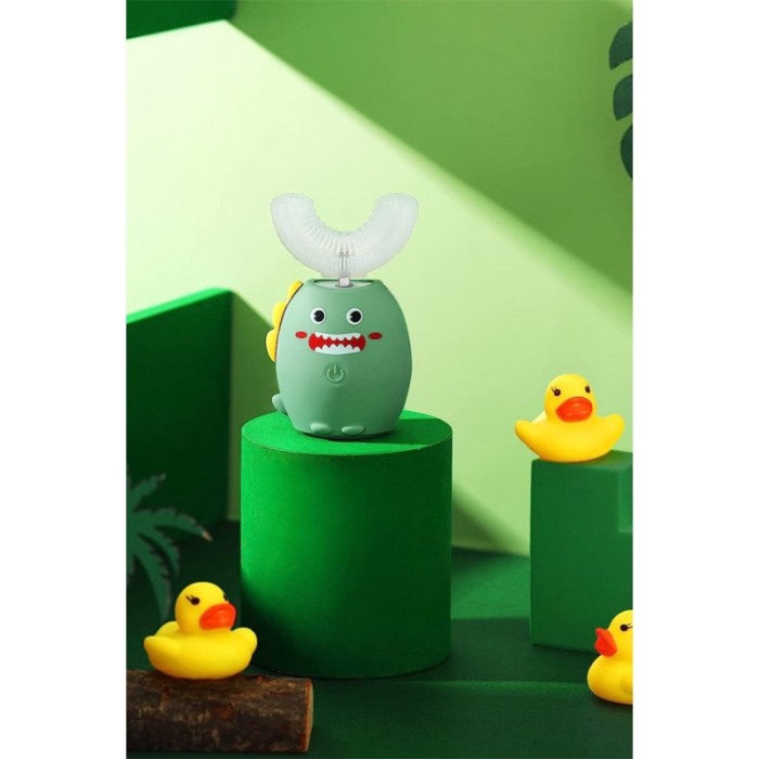 Periuta de dinti electrica pentru copii MonsterTeeth, 3 trepte de viteza, efecte luminoase, verde, Doty®️ [5]