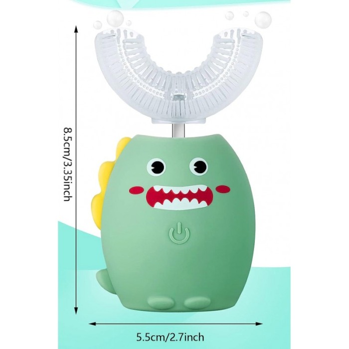Periuta de dinti electrica pentru copii MonsterTeeth, 3 trepte de viteza, efecte luminoase, verde, Doty®️ [4]
