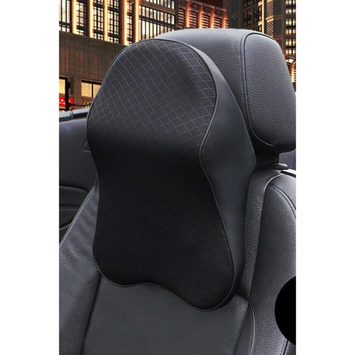 Perna cervicala pentru scaunul masinii Support Pillow, din spuma cu memorie, usor de montat, universala, 30x23 cm, negru [6]