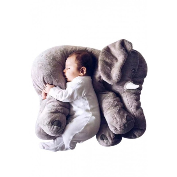 Perna de plus 2 in 1 pentru bebelusi Baby Elephant, materiale moale, 60x20x40 cm, forma elefant, gri [5]